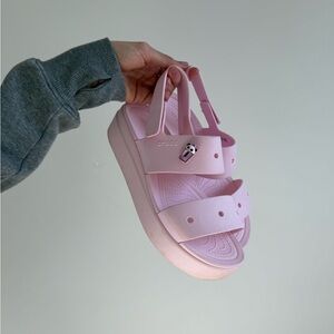 CROCS Women's Platform Slingback Sandal in Light Pink